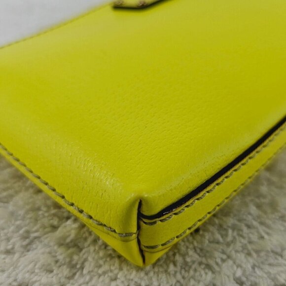 KATE SPADE Wellesley Byrd Citronella Yellow Green Textured Leather Shoulder Bag - Picture 6 of 15